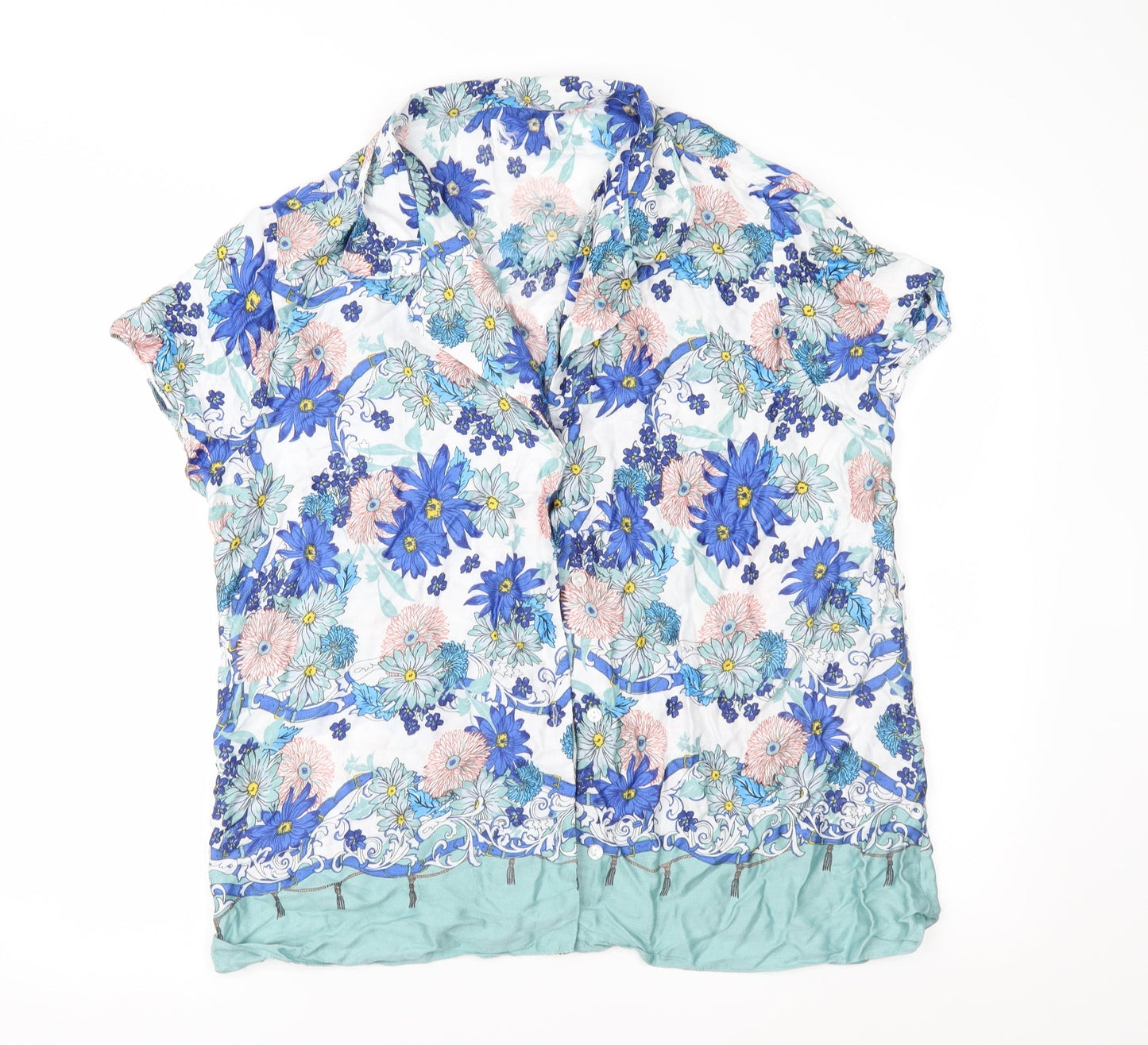 Womens UK Size 16 Preworn Blue Basic Blouse