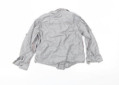 Rebel Boys Grey Striped  Basic Button-Up Size 2-3 Years