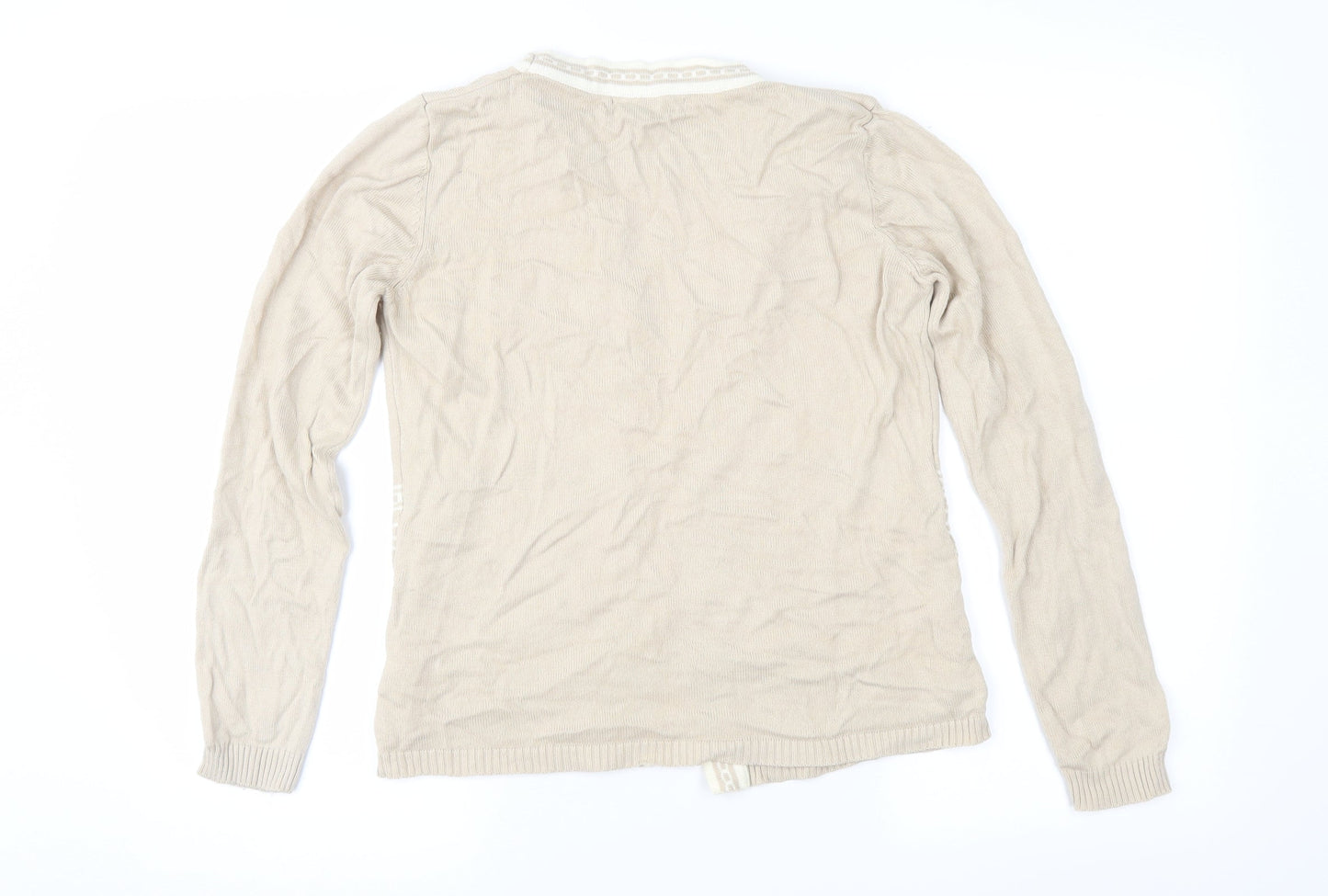 Bonmarché Womens Brown Geometric Knit Pullover Jumper Size XS