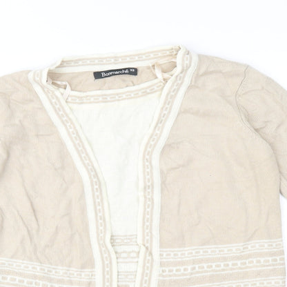Bonmarché Womens Brown Geometric Knit Pullover Jumper Size XS