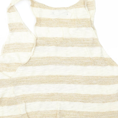 +Subi Womens Beige Striped Knit Vest Jumper Size M
