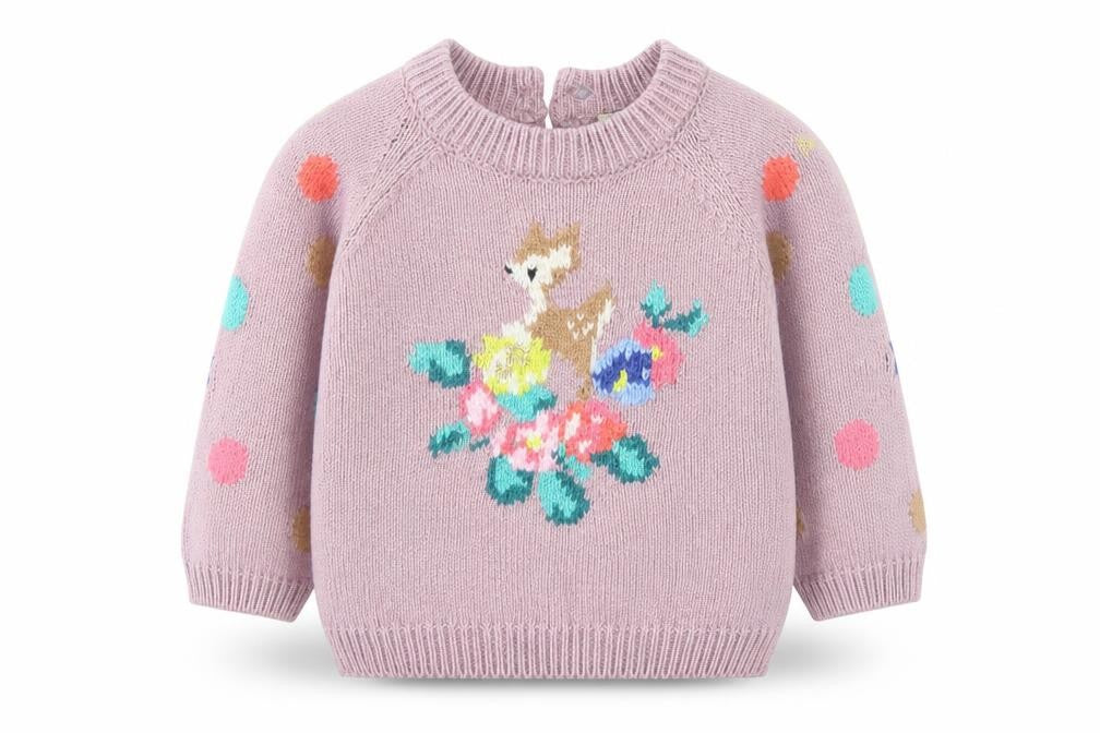 Next Girls Purple Fair Isle Knit Pullover Jumper Size 3-6 Months