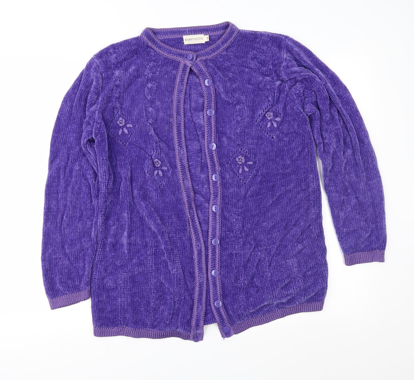 Bonmarché Womens Purple  Knit Cardigan Jumper Size S