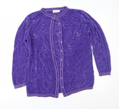Bonmarché Womens Purple  Knit Cardigan Jumper Size S