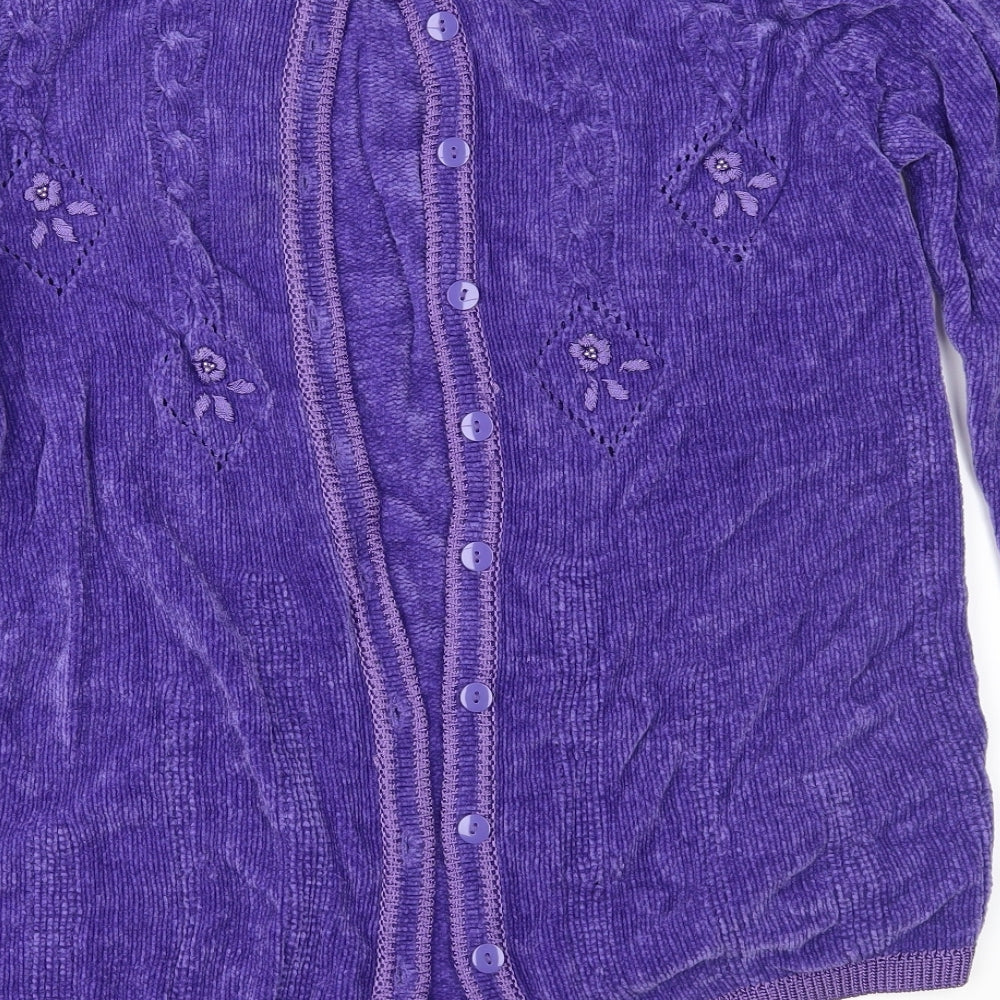 Bonmarché Womens Purple  Knit Cardigan Jumper Size S