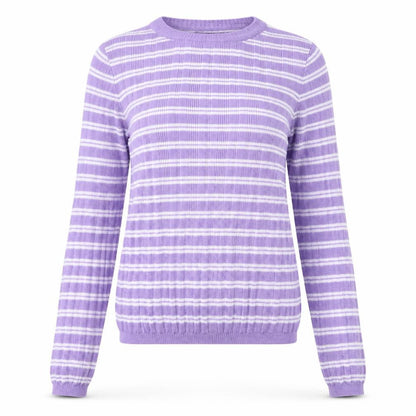 Primark Womens Purple Striped Knit Pullover Jumper Size XS