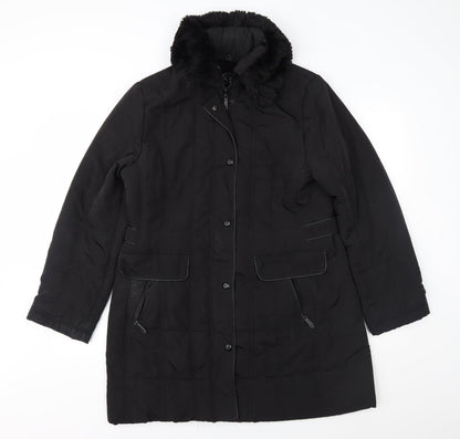 Klass Womens Black   Overcoat Coat Size M