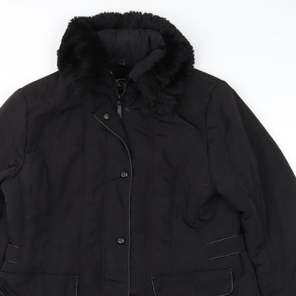 Klass Womens Black   Overcoat Coat Size M