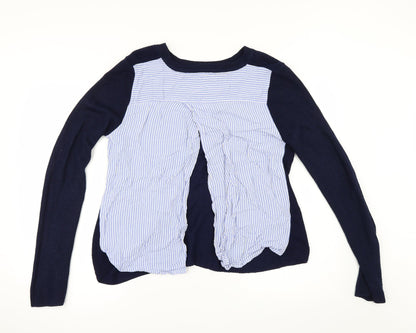 Topshop Womens Blue   Pullover Jumper Size 10  - BACK SPLIT