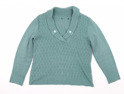 Bonmarché Womens Green Pullover Jumper Size S
