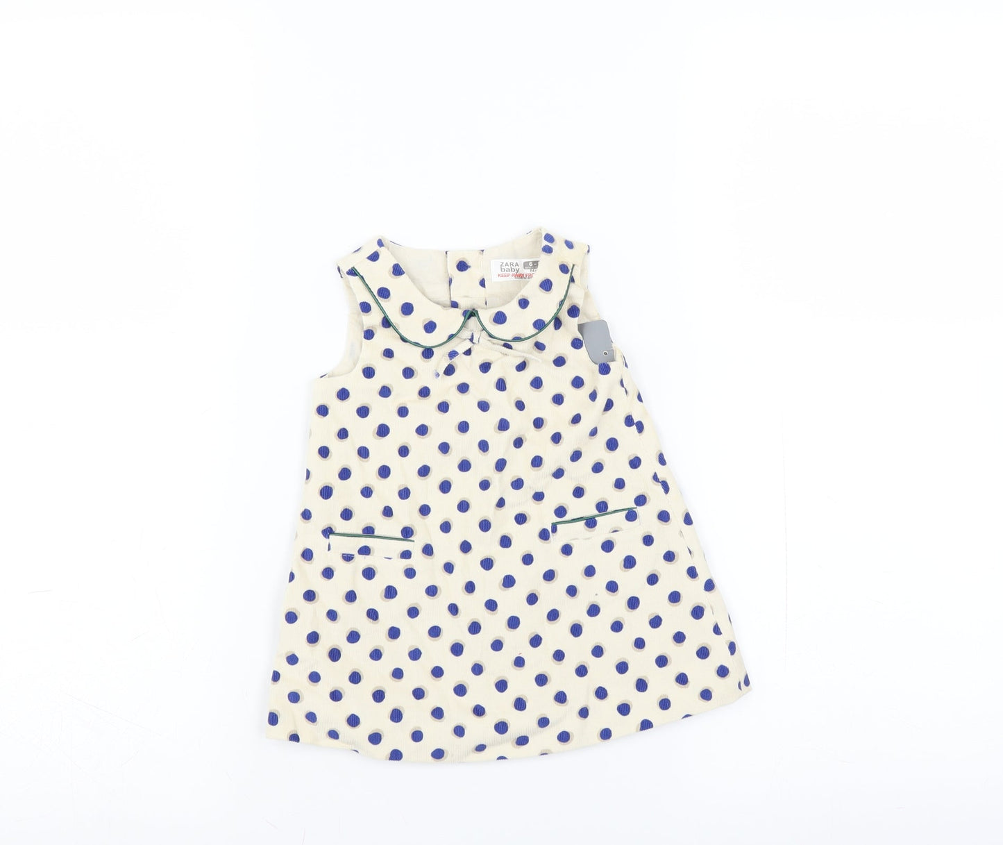 Zara Girls Ivory Polka Dot  Trapeze & Swing  Size 6-9 Months