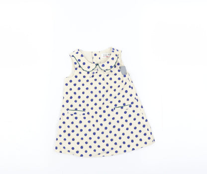 Zara Girls Ivory Polka Dot  Trapeze & Swing  Size 6-9 Months
