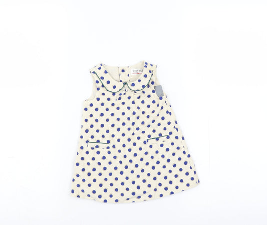 Zara Girls Ivory Polka Dot  Trapeze & Swing  Size 6-9 Months