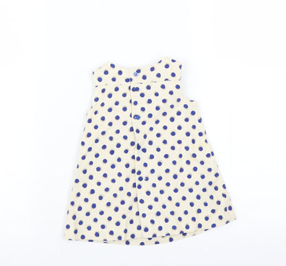 Zara Girls Ivory Polka Dot  Trapeze & Swing  Size 6-9 Months