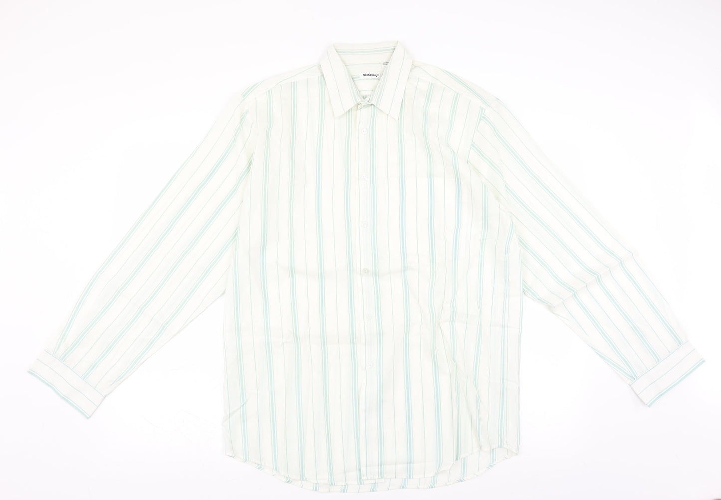 Mens UK Size 16 Chardonay Ivory  Button-Up Long Sleeve Casual Shirt
