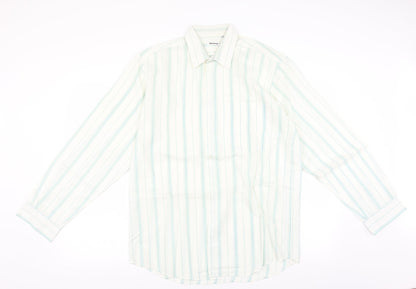 Mens UK Size 16 Chardonay Ivory  Button-Up Long Sleeve Casual Shirt