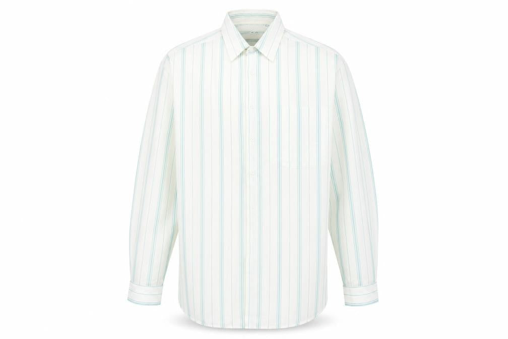 Mens UK Size 16 Chardonay Ivory  Button-Up Long Sleeve Casual Shirt