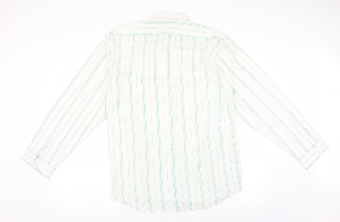 Mens UK Size 16 Chardonay Ivory  Button-Up Long Sleeve Casual Shirt