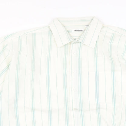 Mens UK Size 16 Chardonay Ivory  Button-Up Long Sleeve Casual Shirt