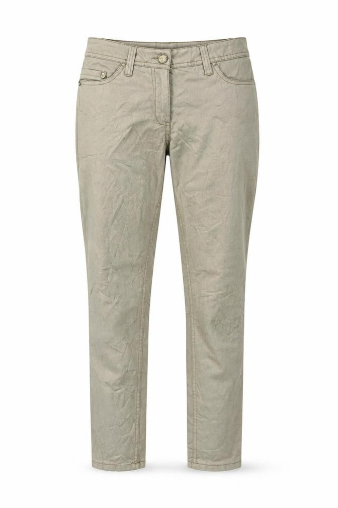 UpFashion Womens Green   Trousers  Size 8 L30 in - Shiny Metallic