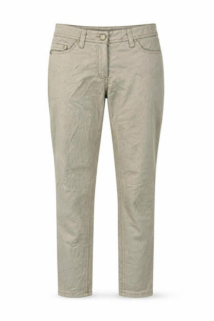 UpFashion Womens Green   Trousers  Size 8 L30 in - Shiny Metallic