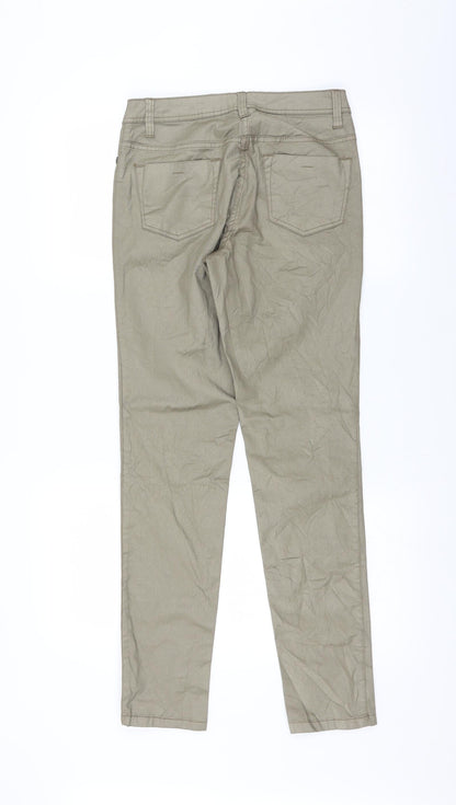 UpFashion Womens Green   Trousers  Size 8 L30 in - Shiny Metallic