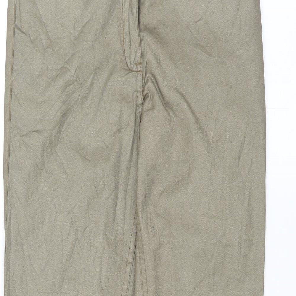 UpFashion Womens Green   Trousers  Size 8 L30 in - Shiny Metallic