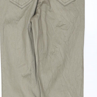UpFashion Womens Green   Trousers  Size 8 L30 in - Shiny Metallic