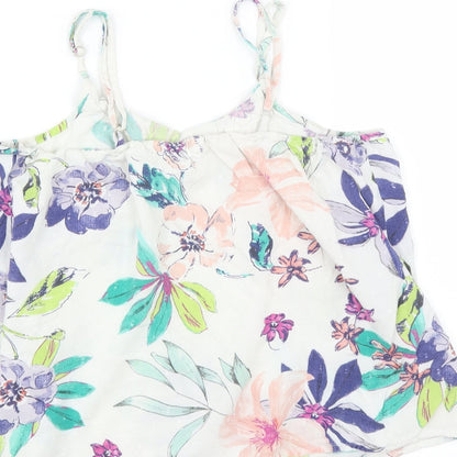 Love To Lounge Womens White Floral  Cami Pyjama Top Size XS