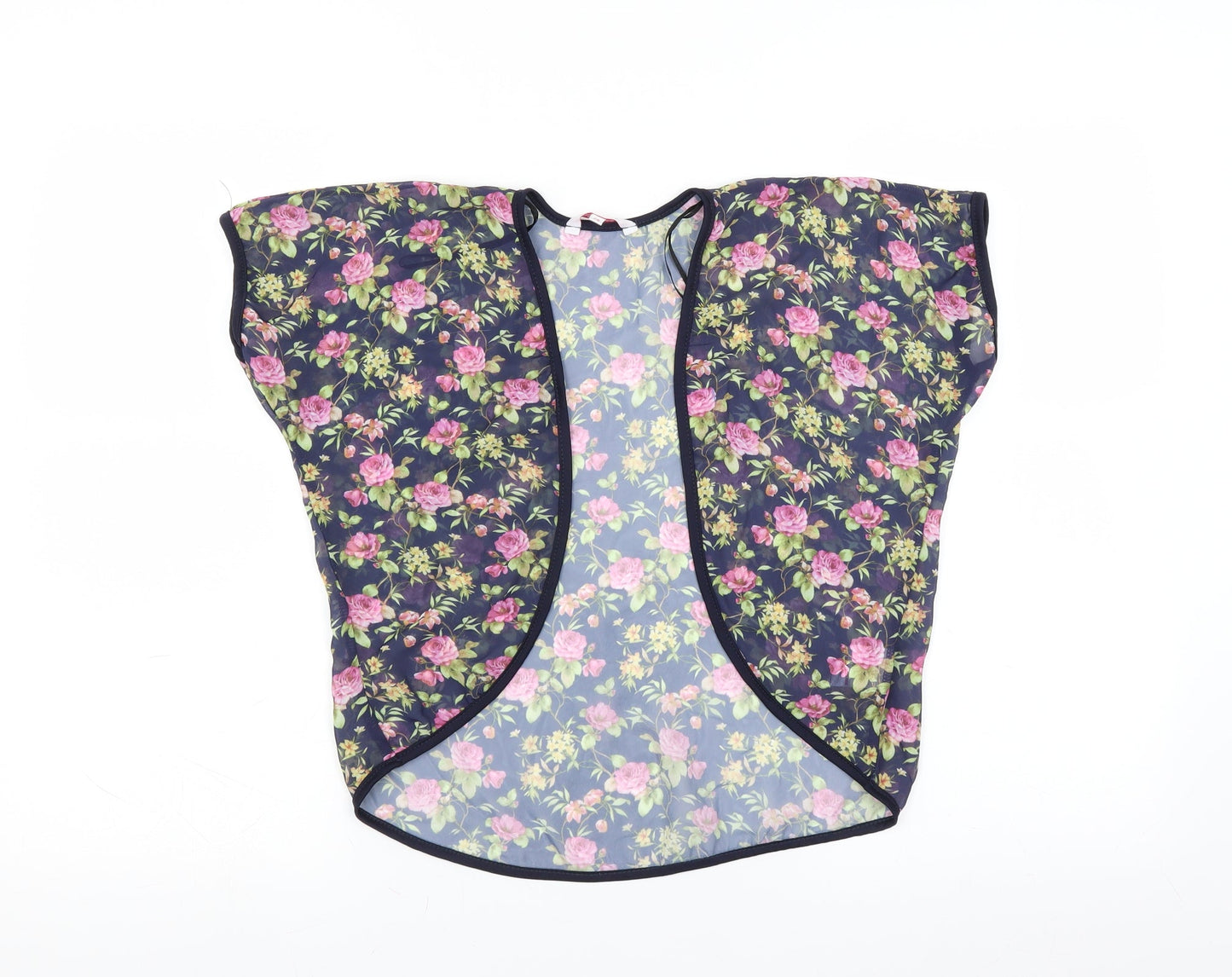 Miss Evie Girls Blue Floral  Cardigan Jumper Size 7-8 Years  - Shrug