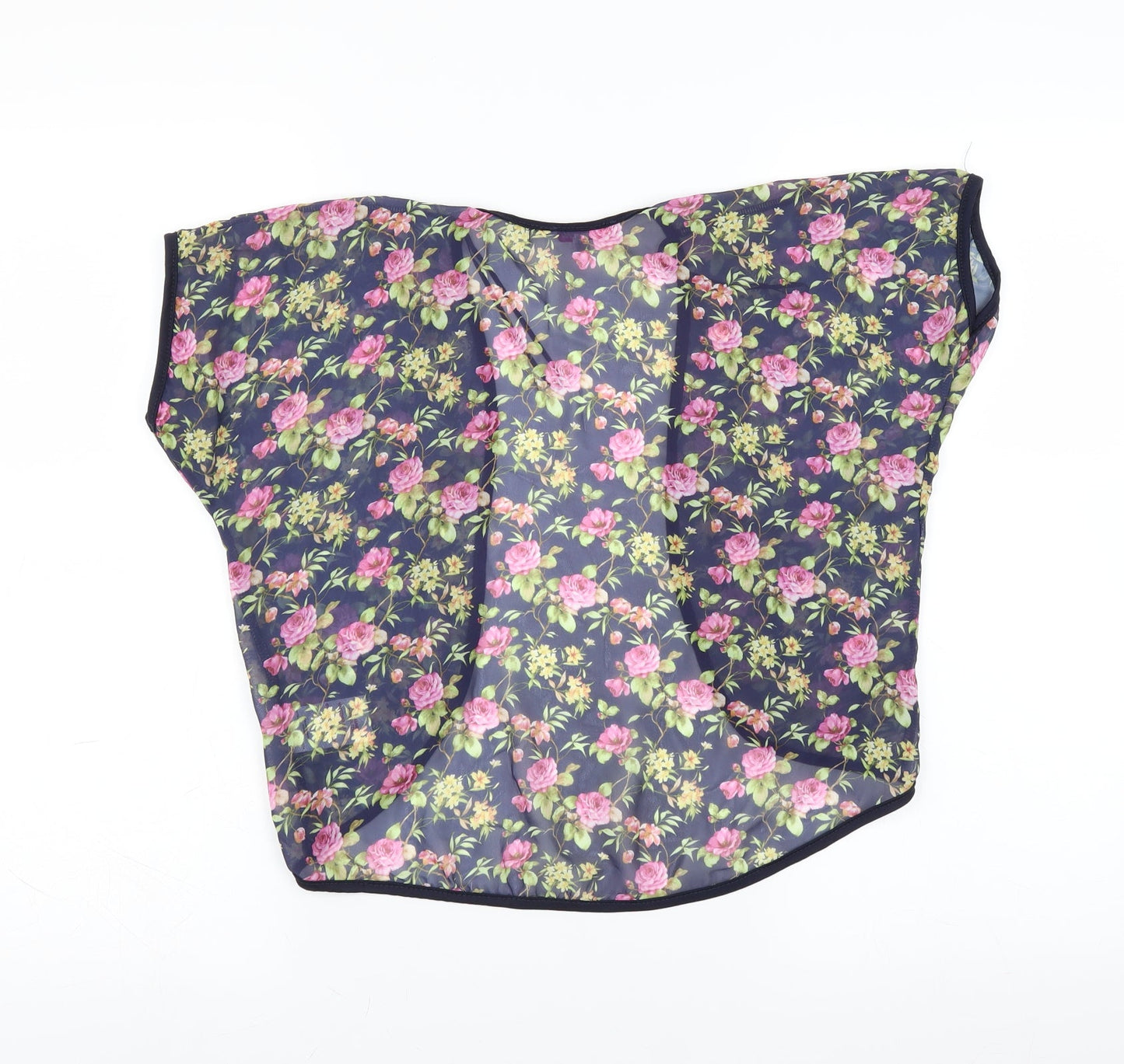 Miss Evie Girls Blue Floral  Cardigan Jumper Size 7-8 Years  - Shrug