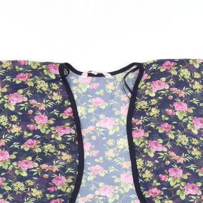 Miss Evie Girls Blue Floral  Cardigan Jumper Size 7-8 Years  - Shrug