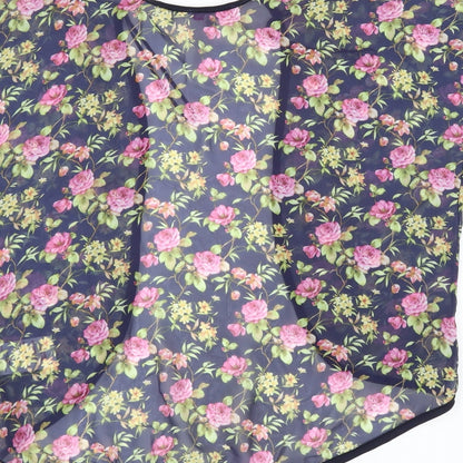 Miss Evie Girls Blue Floral  Cardigan Jumper Size 7-8 Years  - Shrug