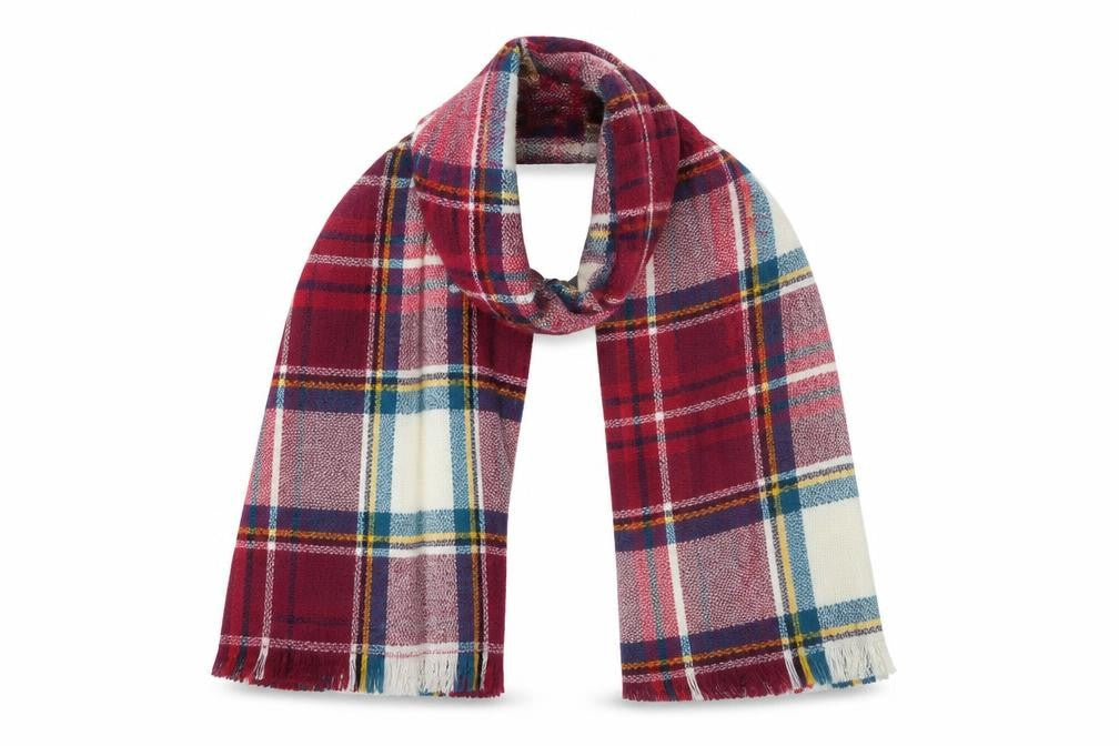 Preworn Womens Multicoloured Plaid   Shawl/Wrap
