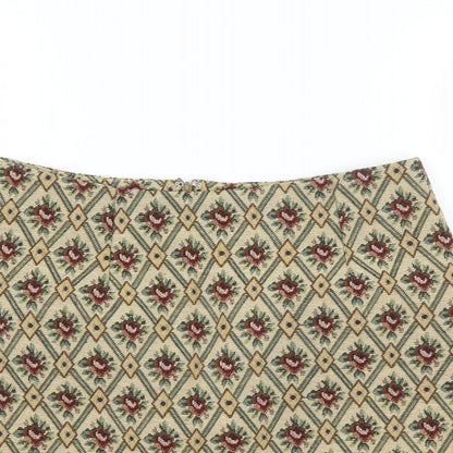 creative design industries Womens Beige Floral  A-Line Skirt Size 30 in