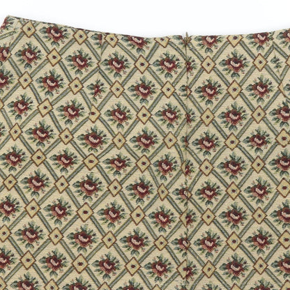 creative design industries Womens Beige Floral  A-Line Skirt Size 30 in