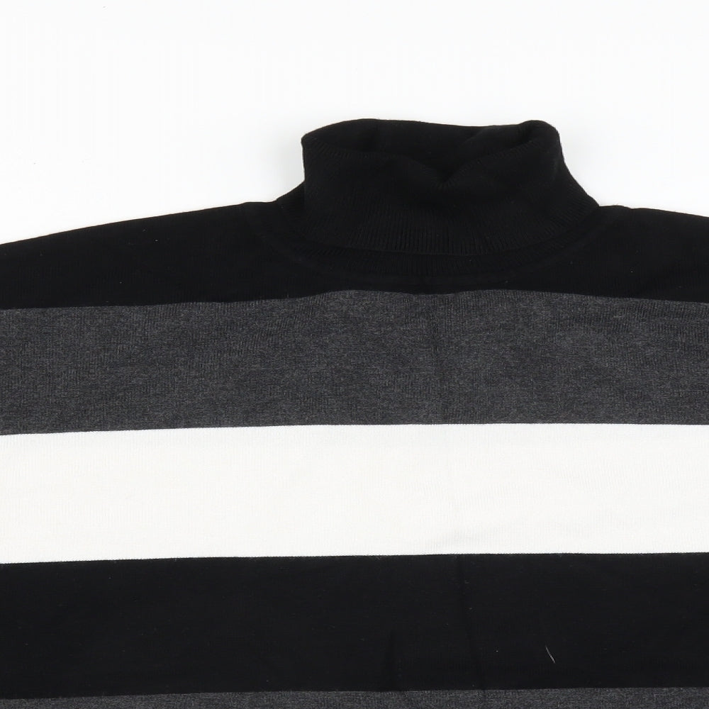 Marble Womens Black Striped  Pullover Jumper Size S