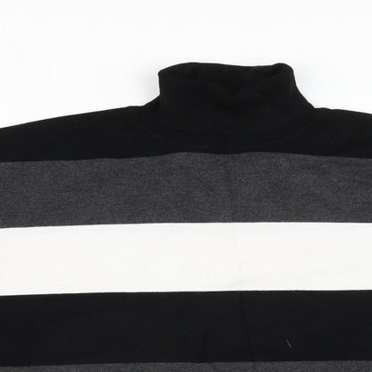 Marble Womens Black Striped  Pullover Jumper Size S