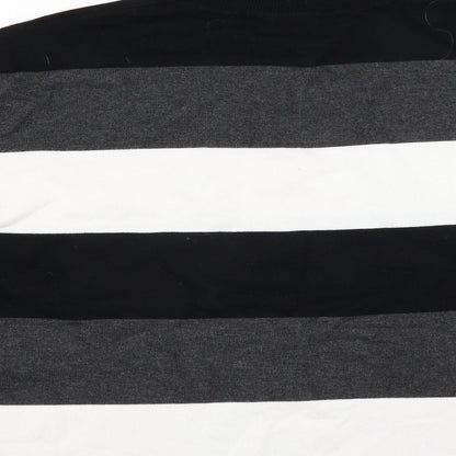Marble Womens Black Striped  Pullover Jumper Size S