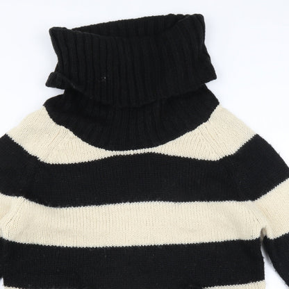 Warehouse Womens Black Striped  Pullover Jumper Size 10