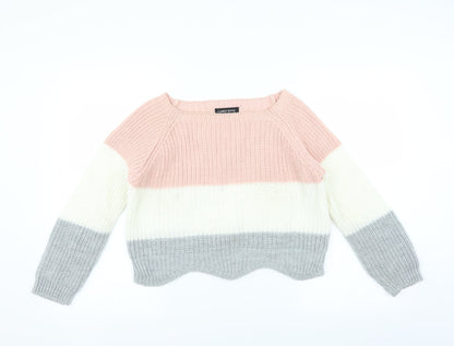 CAMEO ROSE  Womens Pink   Pullover Jumper Size S  - Scallop Hem