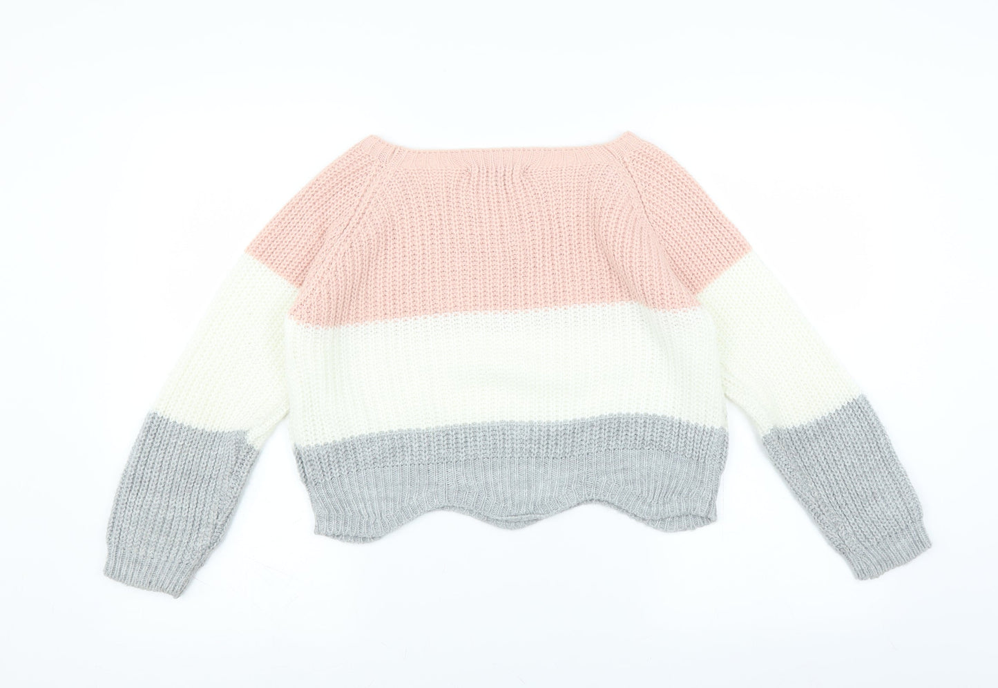 CAMEO ROSE  Womens Pink   Pullover Jumper Size S  - Scallop Hem