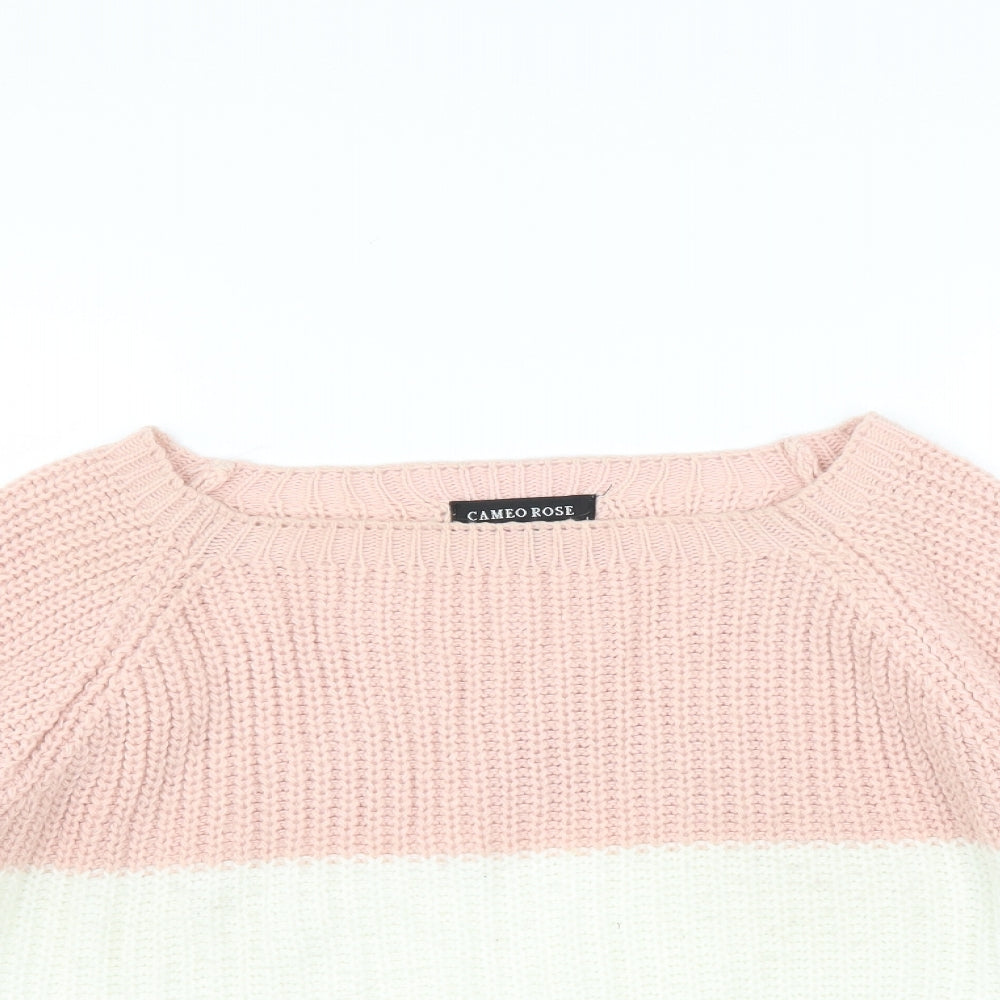 CAMEO ROSE  Womens Pink   Pullover Jumper Size S  - Scallop Hem