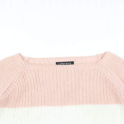 CAMEO ROSE  Womens Pink   Pullover Jumper Size S  - Scallop Hem