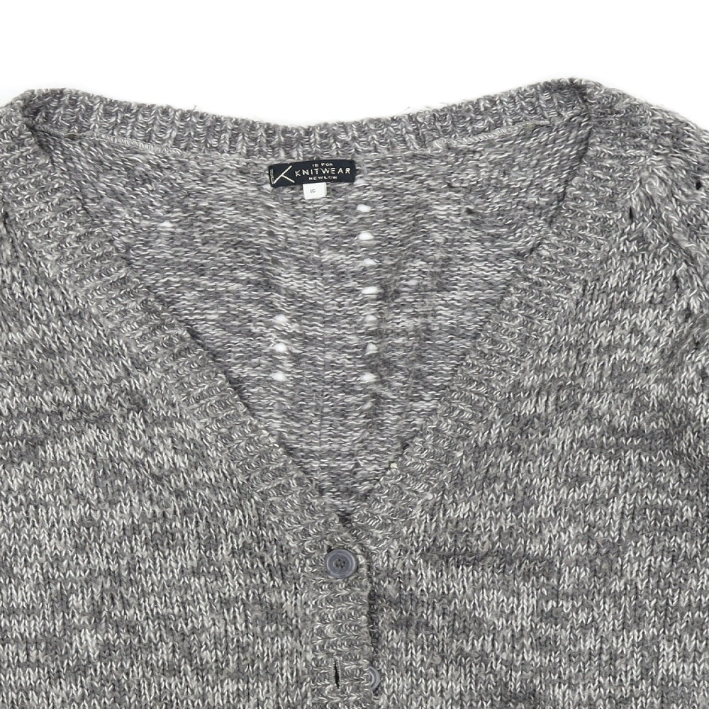 New Look Womens Grey   Cardigan Jumper Size 16