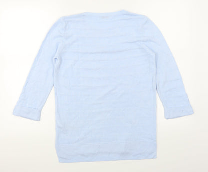 Classics Womens Blue Striped Knit Pullover Jumper Size 8