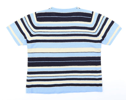 Berketex Womens Blue Striped Knit Pullover Jumper Size 18