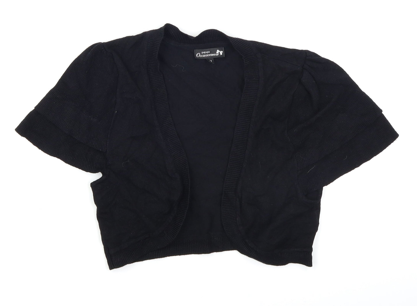 Papaya Womens Black  Knit Shrug Jumper Size 12