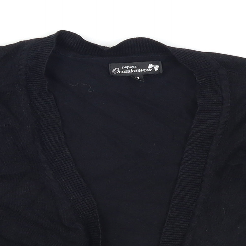 Papaya Womens Black  Knit Shrug Jumper Size 12