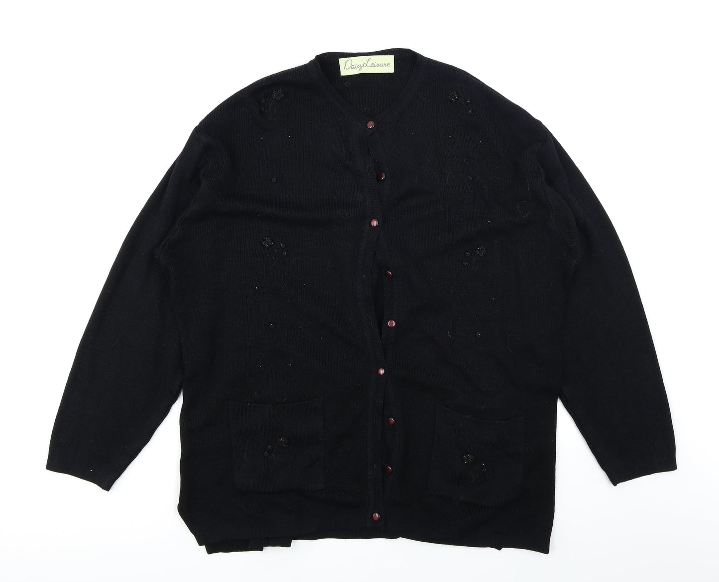 Daisy Leisure Womens Black   Cardigan Jumper Size L